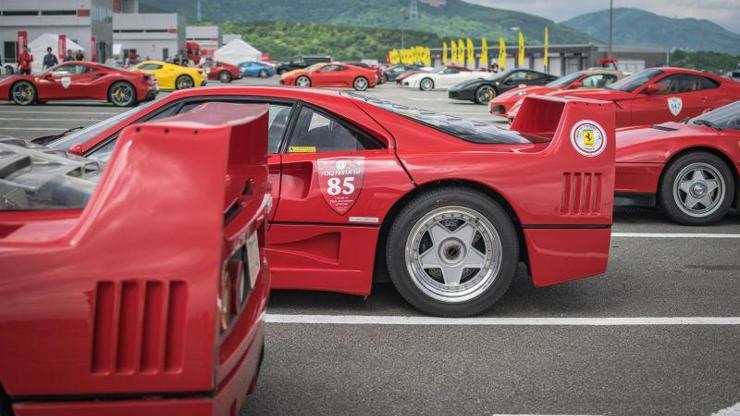 Fuji Dağının gölgesinde 300den fazla Ferrari görüldü