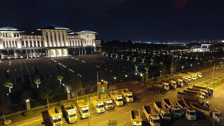 Cumhurbaşkanlığı Külliyesi önünde dikkat çeken görüntü