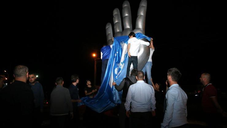 Düzceye dikilen Rabia Heykeline ülkücülerden tepki