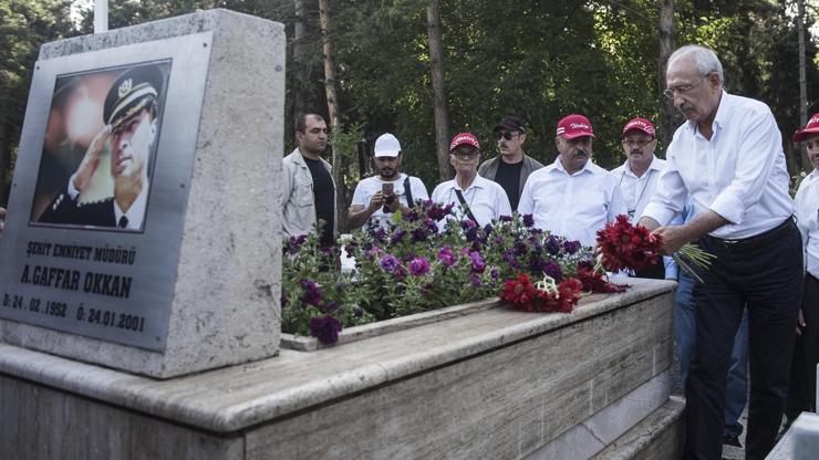 Kılıçdaroğlundan Gaffar Okkanın mezarına ziyaret
