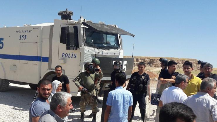 Maden firması protestosuna polis müdahalesi