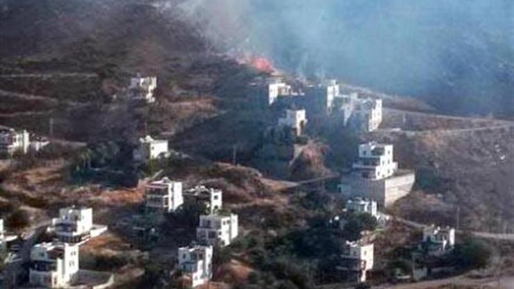 Bodrumda yangın paniği: Alevler evlerin bahçesine ulaştı