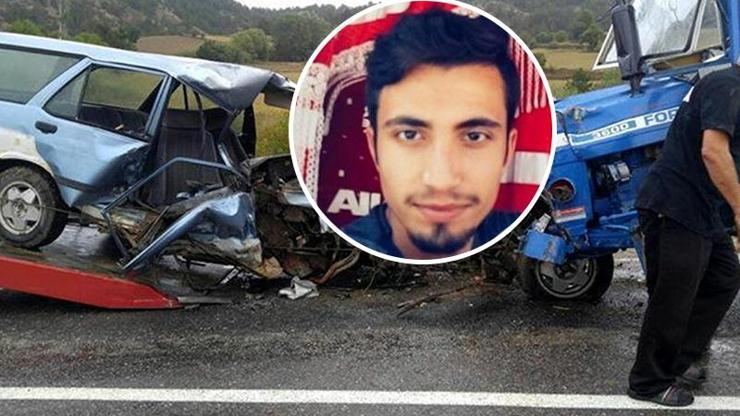 Traktör ile çarpışan otomobilin sürücüsü öldü