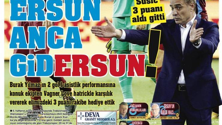 Trabzon yerel basını Ersun Yanalı suçladı