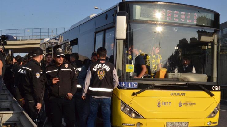 Otobüsün camını kıran Fenerbahçeli taraftarlar karakola götürüldü
