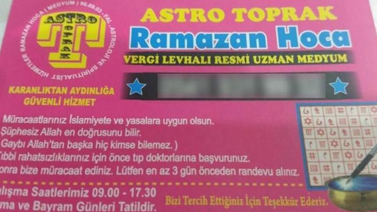 Vergi levhalı ‘uzman medyum’