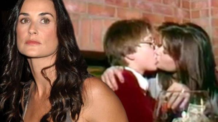 Demi Mooreun bir çocuğu öptüğü video ortaya çıktı