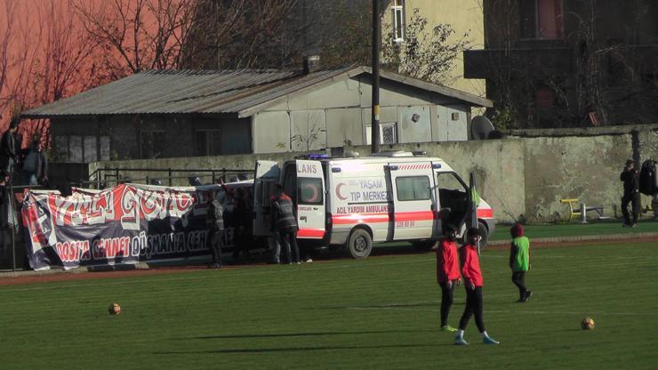 Amatör maçta taraftarlar statta birbirlerine taşla saldırdı