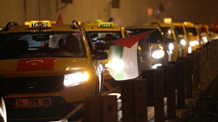Kamyoncular ve taksiciler ABD başkonsolosluğu önünde eylem yaptı
