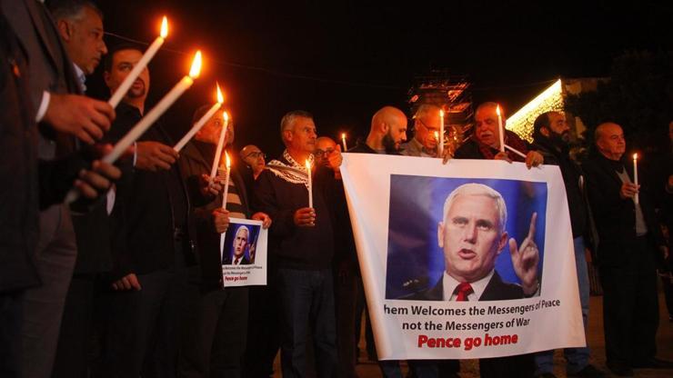 Batı Şeriada ABD Başkan Yardımcısı Pence protestosu: İstemiyoruz