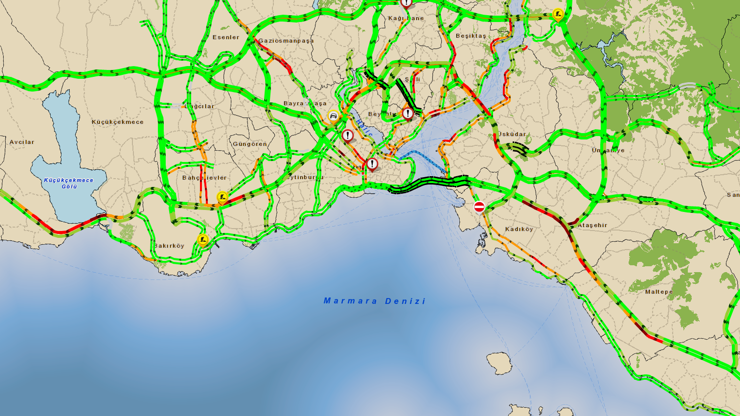Yılın son gününde İstanbulda trafik durumu