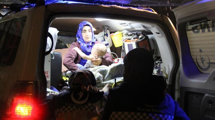 Ateşlenen Umut bebeğe paletli ambulans 3 saatte ulaştı