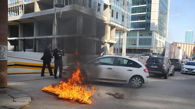 CHP Genel Merkezi önünde kendini yakmaya çalıştı