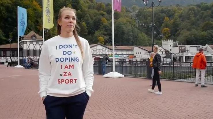 Ben doping yapmam tişörtü giyen Rus sporcu dopingten diskalifiye edildi