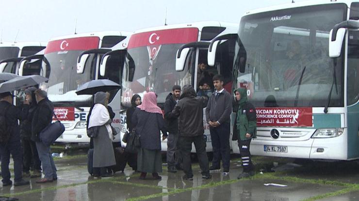 Uluslararası Vicdan Konvoyu 200 otobüsle yola çıktı