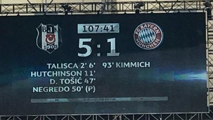 Beşiktaş - Bayern Münih maçı için skorbord denemesi yapıldı