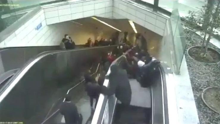 İşte metrodaki yürüyen merdivenin çökme anı görüntüleri