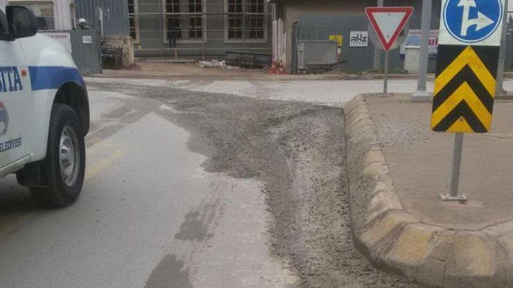 Yola beton döken firmaya 9 bin lira ceza