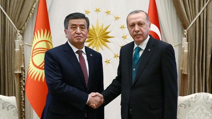Cumhurbaşkanı Erdoğan Kırgızistan Cumhurbaşkanı Sooranbay Ceebekovu ağırladı