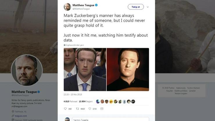 Zuckerbergin yüz ifadesi sosyal medyada olay oldu