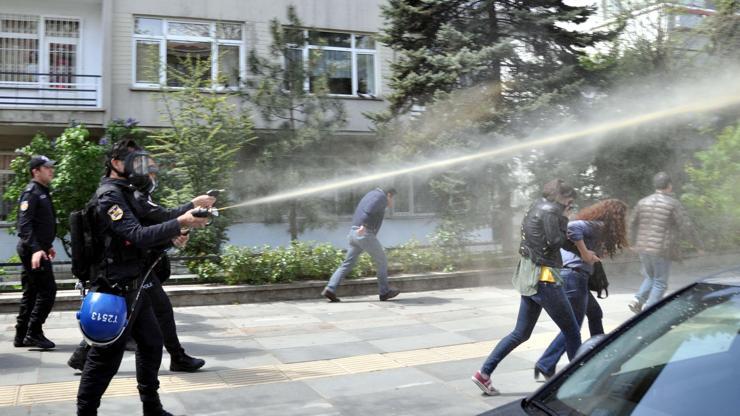 Ankarada KESK eylemine polis müdahale etti