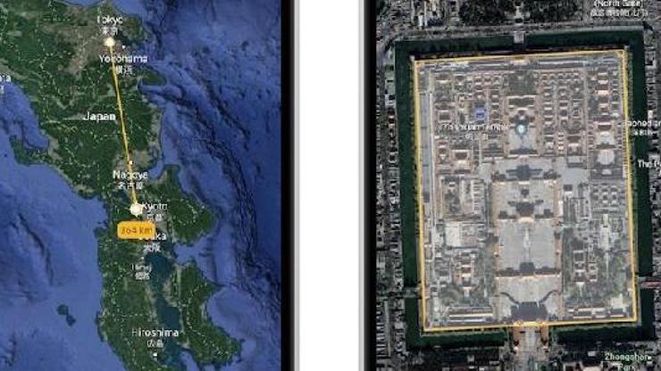 Google Earth evinizle Paris arasındaki mesafeyi ölçecek