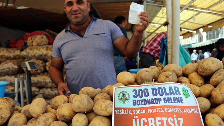 Boluda pazarcılardan dolar bozdurana sebze-meyve ücretsiz