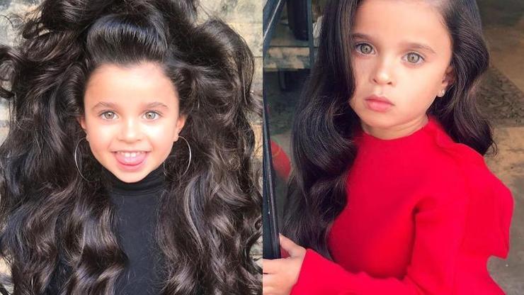 5 yaşındaki kız saçları ve tarzıyla sosyal medyayı salladı