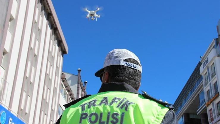 Erzurum’da drone ile trafik denetimi