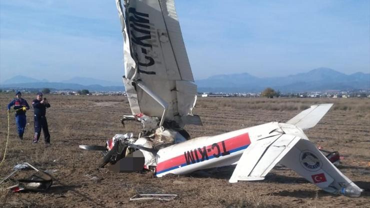 Antalyadaki uçak kazasından ilk kareler