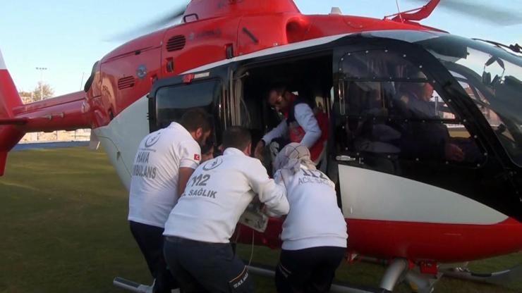 1 günlük bebek kalbinden rahatsızlandı, helikopterle nakledildi