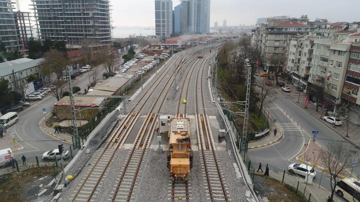 Gebze-Halkalı tren hattında son durum havadan görüntülendi