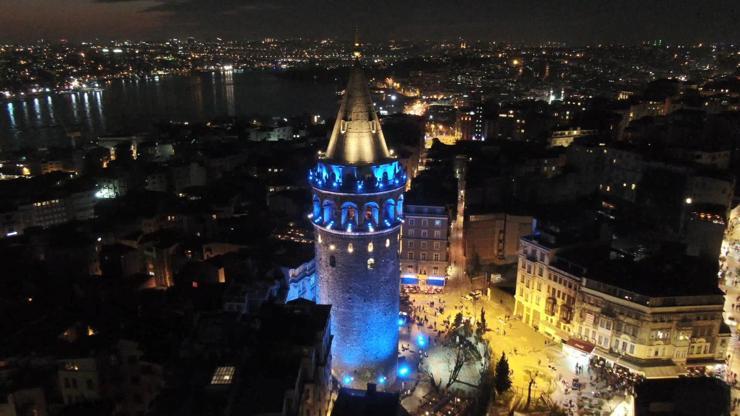 Su gününde İstanbul’un simgeleri mavi oldu