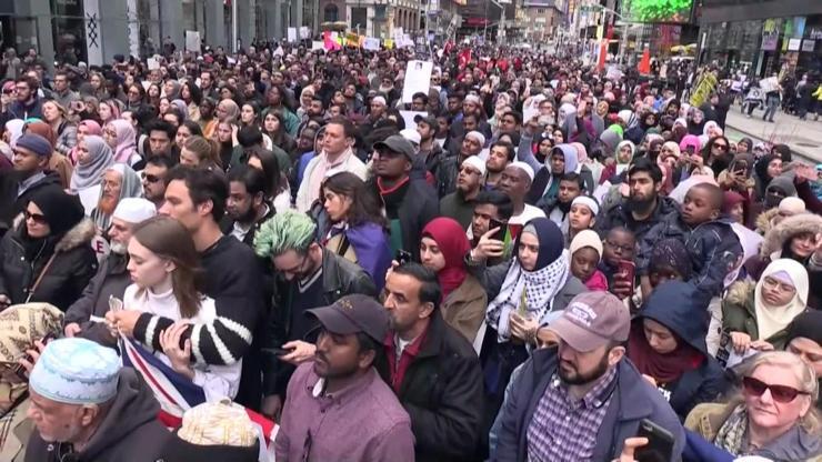 New Yorkta İslamofobiye karşı protesto