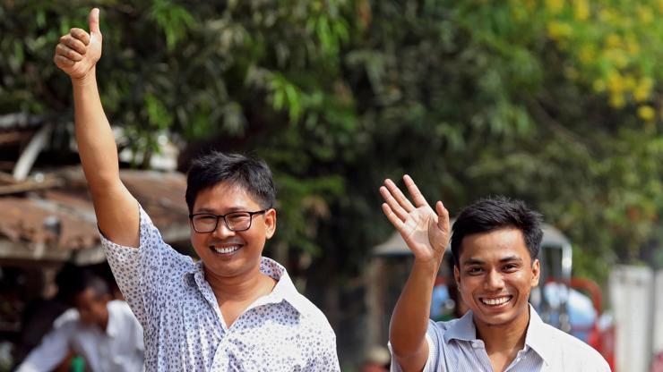 Myanmarda tutuklu bulunan Reuters muhabirleri serbest kaldı
