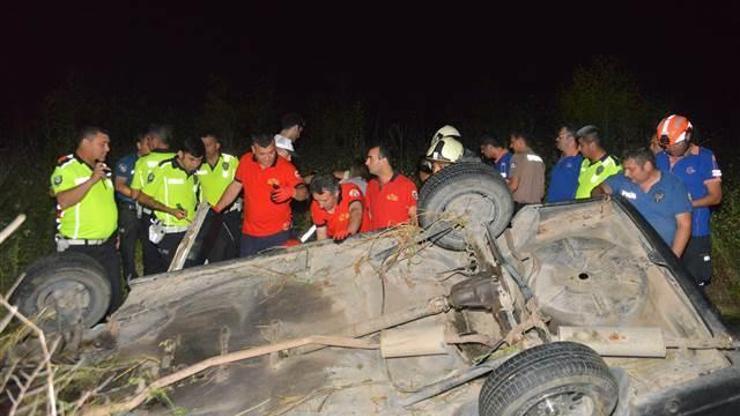 Adanada otomobil şarampole yuvarlandı: 2 ölü, 2 yaralı