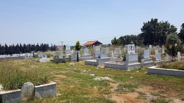 Türk mezarlığına çirkin saldırı