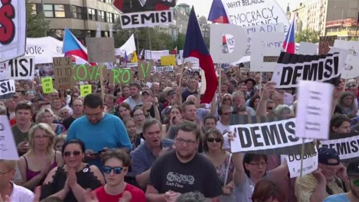 Çekyada protestolar