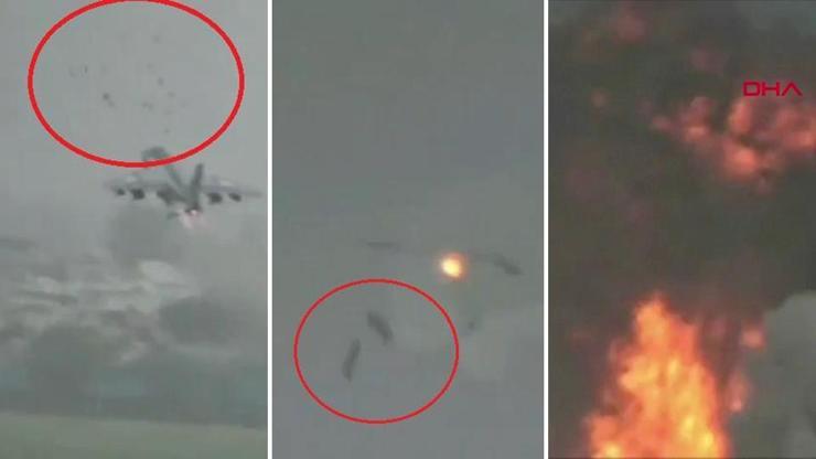 Savaş uçağı kuş sürüsüne çarpınca bombaları piste attı