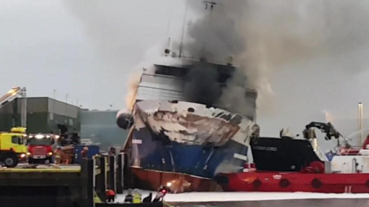 Rus gemisi böyle yandı