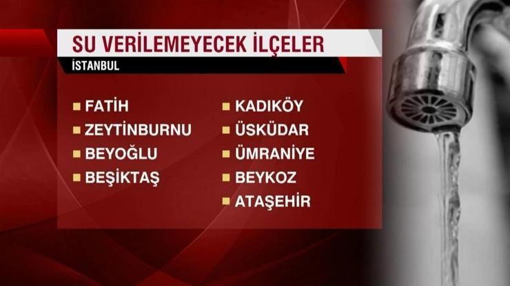 Su kesintisi başladı İstanbulda sular ne zaman gelecek İSKİ saat verdi