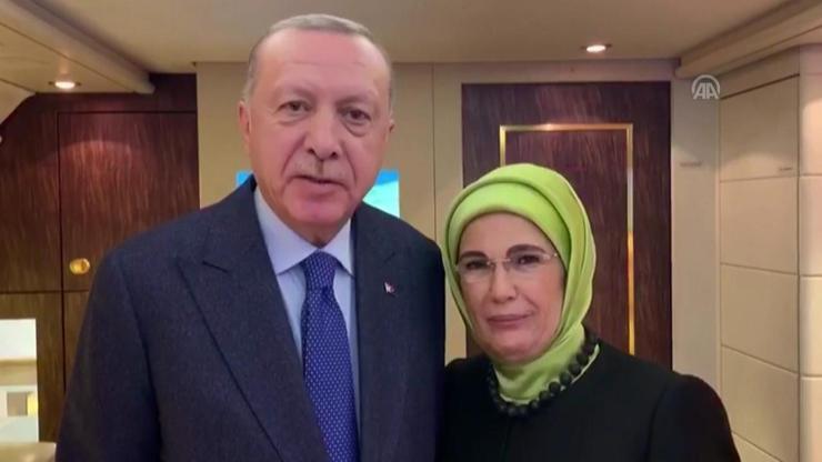 Erdoğan çiftinden görüntülü mesaj