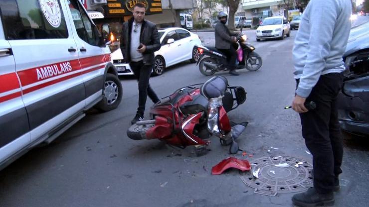 Minibüs ile motosiklet kaza yaptı