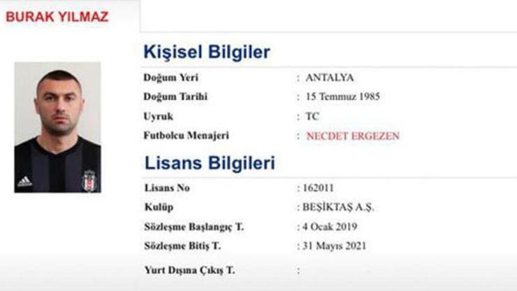 Beşiktaş Burak Yılmazın sözleşmesini uzattı