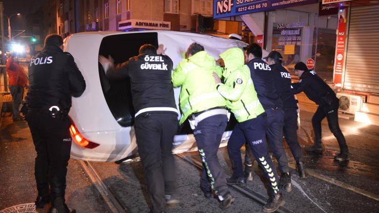 Dur ihtarına uymadı; takla atarak durabildi
