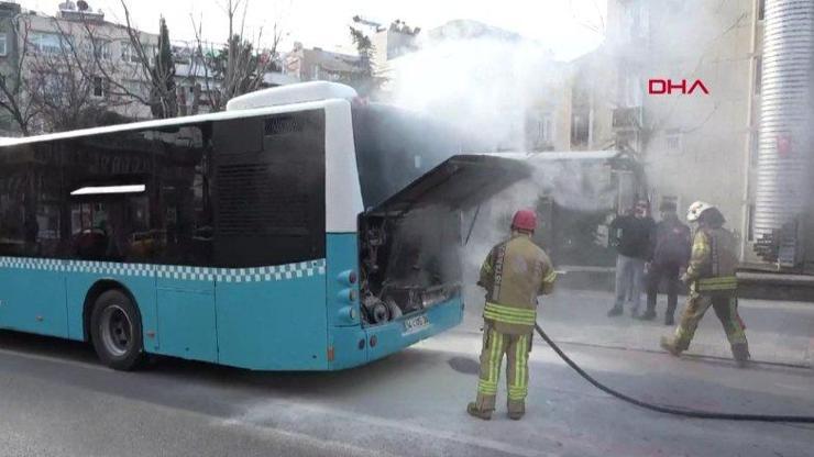 Halk otobüsünde yangın