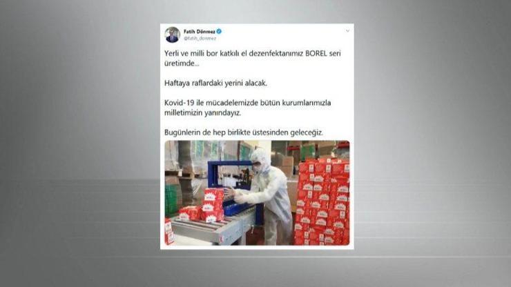 Borlu dezenfektanda seri üretim