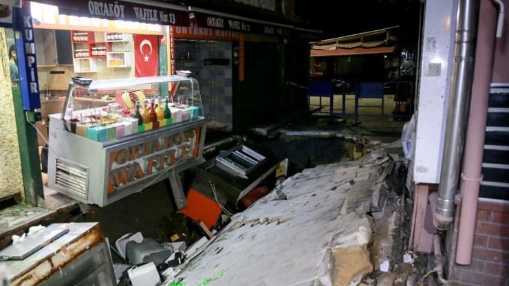 Beşiktaşta yolun çökmesi sonucu bir kişi yaralandı