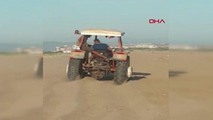 Antalyada kumsala giren traktörler yumurtaları ezdi | Video