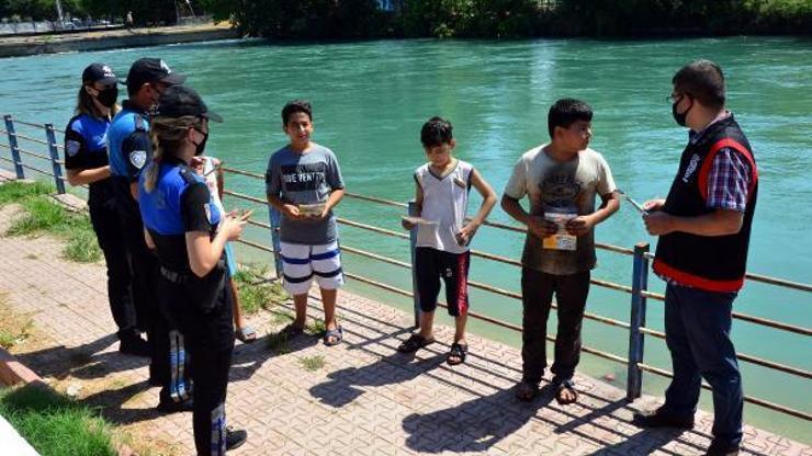 Adana’da polisten boğulmalara karşı broşürlü uyarı